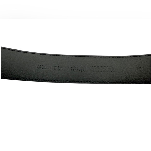 Moschino Black Leather Gold Letter Logo Belt - 48 main image 8